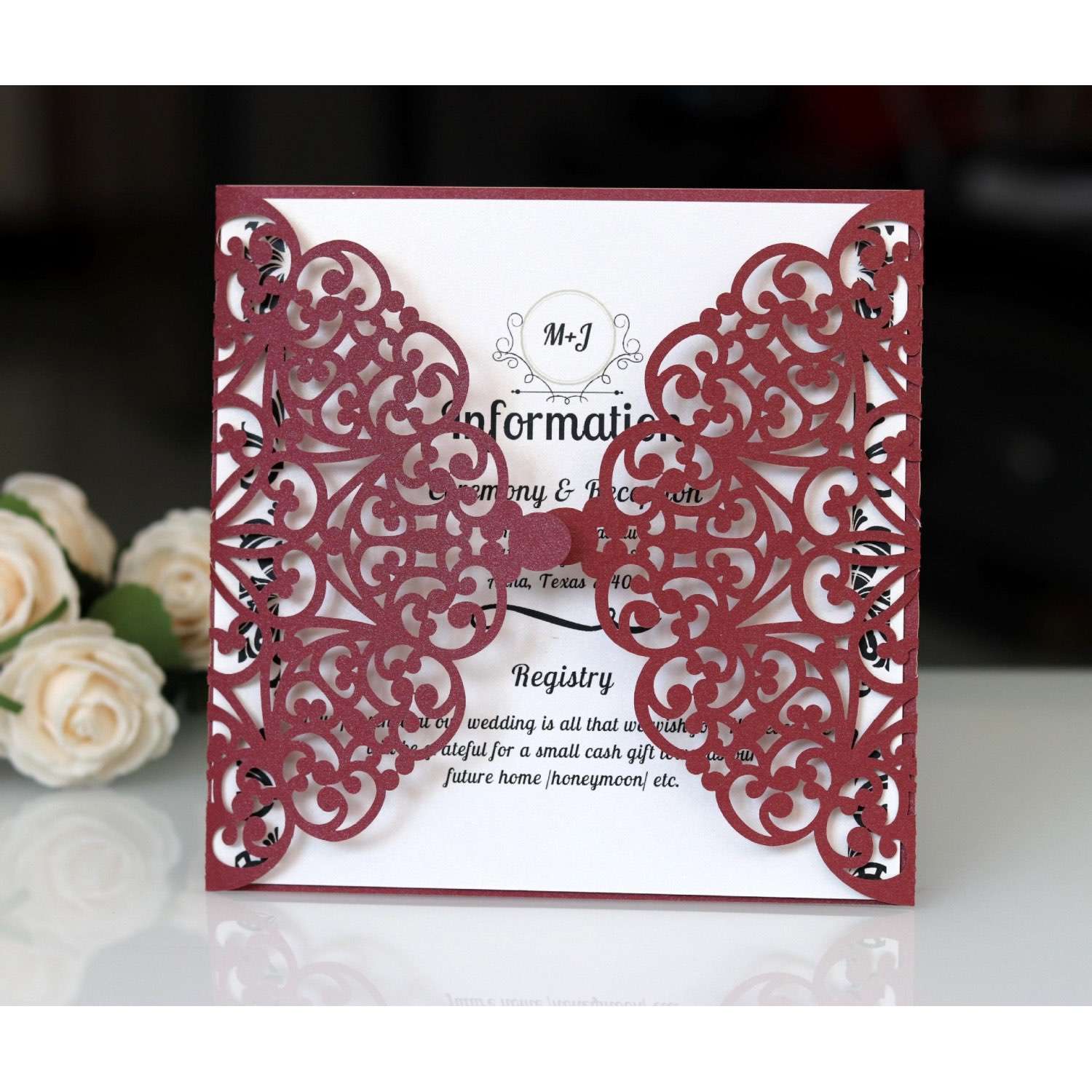 Laser Invitation Card With Envelope Holiday Greeting Card Wedding Invitation